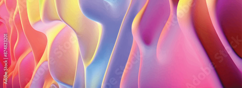 Wavy volumetric abstract multicolor pattern. Vector illustration	