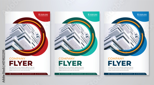 set of business flyer template with minimalist layout and modern style use for promotion kit and product publication