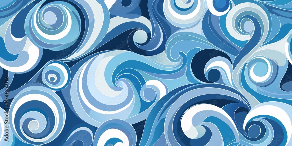 Abstract Swirling Blue and White Pattern Abstract Swirling Blue and White Pattern