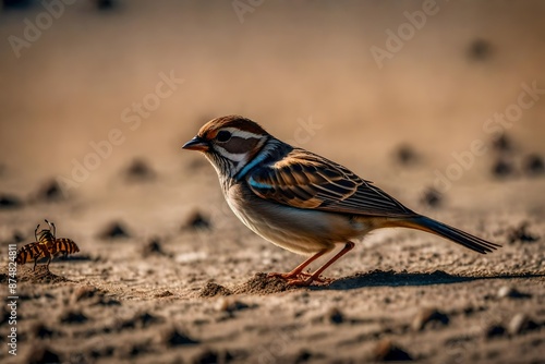 sparrow on the ground