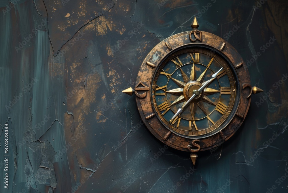 Intersecting Clock Timeless Intersection of Time and Direction with a Wall Clock Featuring ...