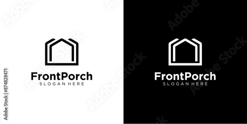 Front Porch Logo Realty and property agency, construction or building industry vector icon.