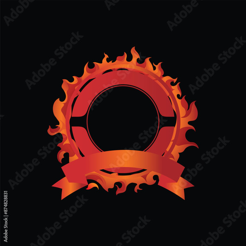 fire frame round red burn