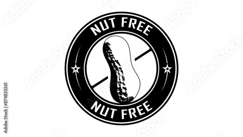 nut free, black isolated silhouette