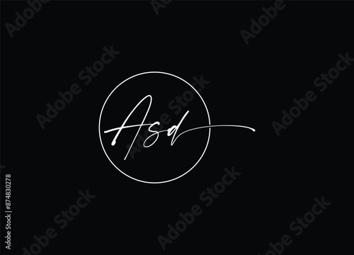 ASD initial letter monogram logo and letter logo design