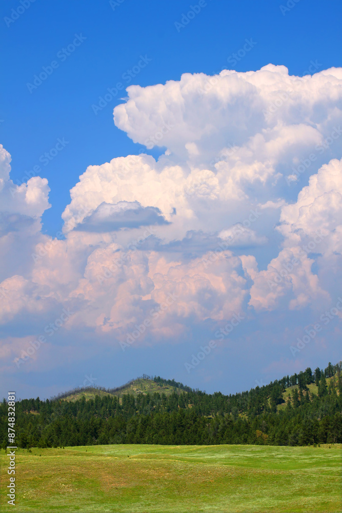 Giant cumulonimbus storm clouds erupt over the landscape of western South Dakota Giant cumulonimbus storm clouds erupt over the landscape of western South Dakota