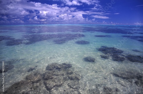 Crystal clear lagoon on the island of Moorea French Polynesia photo