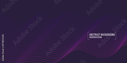 Wavy, wriggling lines on a dark background. Abstract background with amorphous shapes. A template for placing text and information. Beautiful stylish design.
