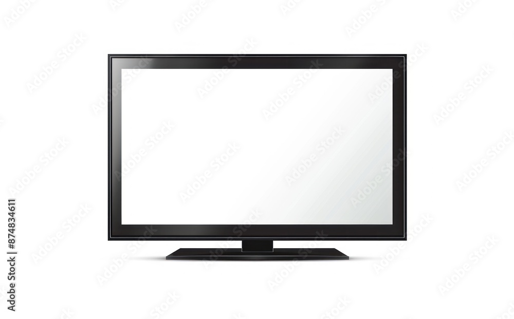 Blank flat screen television mockup on a plain background, perfect for adding your own content or images. Illustration in minimalist style. Blank flat screen television mockup on a plain background, perfect for adding your own content or images. Illustration in minimalist style.