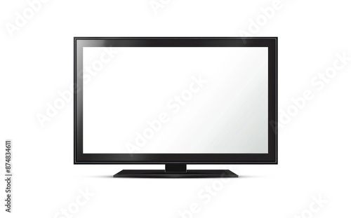 Blank flat screen television mockup on a plain background, perfect for adding your own content or images. Illustration in minimalist style.