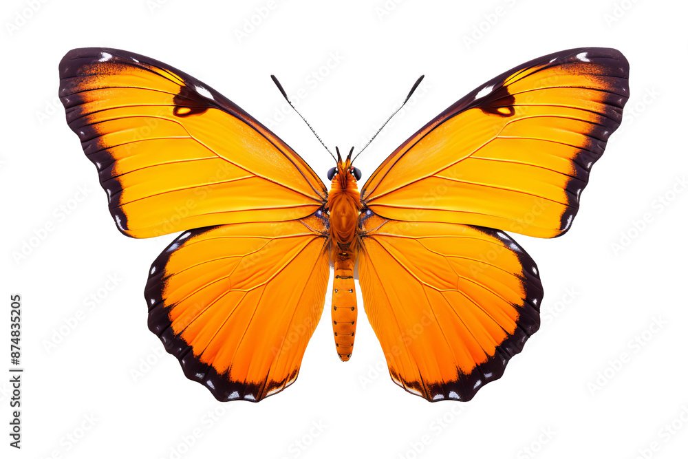 Beautiful orange butterfly in PNG style with transparent background for digital art and design projects Beautiful orange butterfly in PNG style with transparent background for digital art and design projects