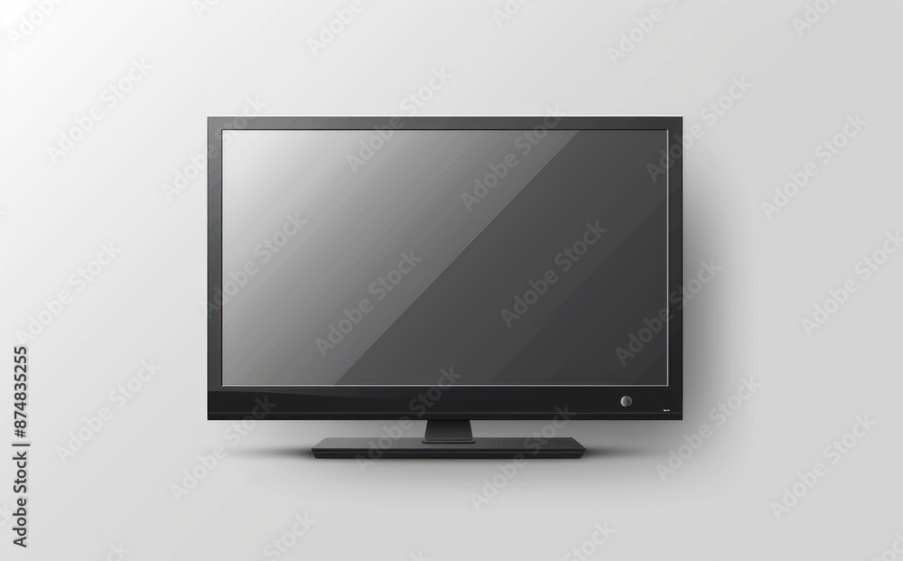 Blank flat screen television mockup on a plain background, perfect for adding your own content or images. Illustration in minimalist style. Blank flat screen television mockup on a plain background, perfect for adding your own content or images. Illustration in minimalist style.