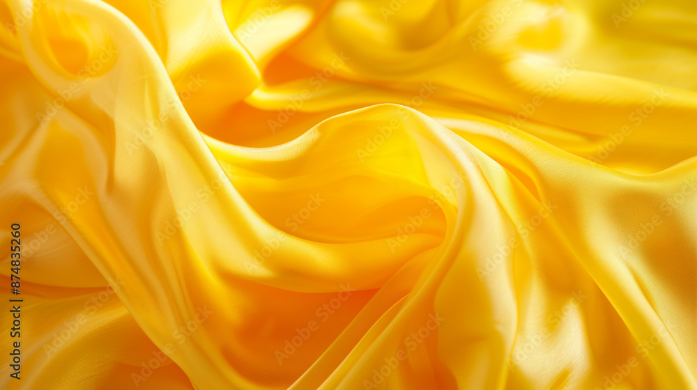 A yellow fabric with a wave pattern. The fabric is very soft and smooth. The color yellow is bright and cheerful A yellow fabric with a wave pattern. The fabric is very soft and smooth. The color yellow is bright and cheerful