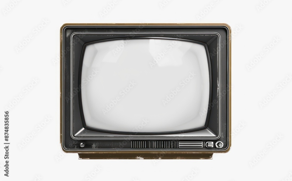 Blank flat screen television mockup on a plain background, perfect for adding your own content or images. Illustration in minimalist style.