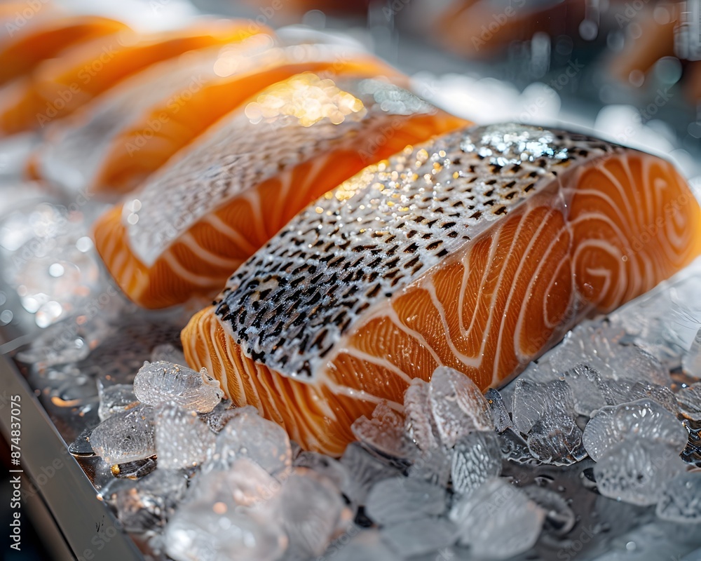 Innovative Lab Grown Fish Fillets Displayed on Ice Promoting Sustainable Culinary Solutions Innovative Lab Grown Fish Fillets Displayed on Ice Promoting Sustainable Culinary Solutions