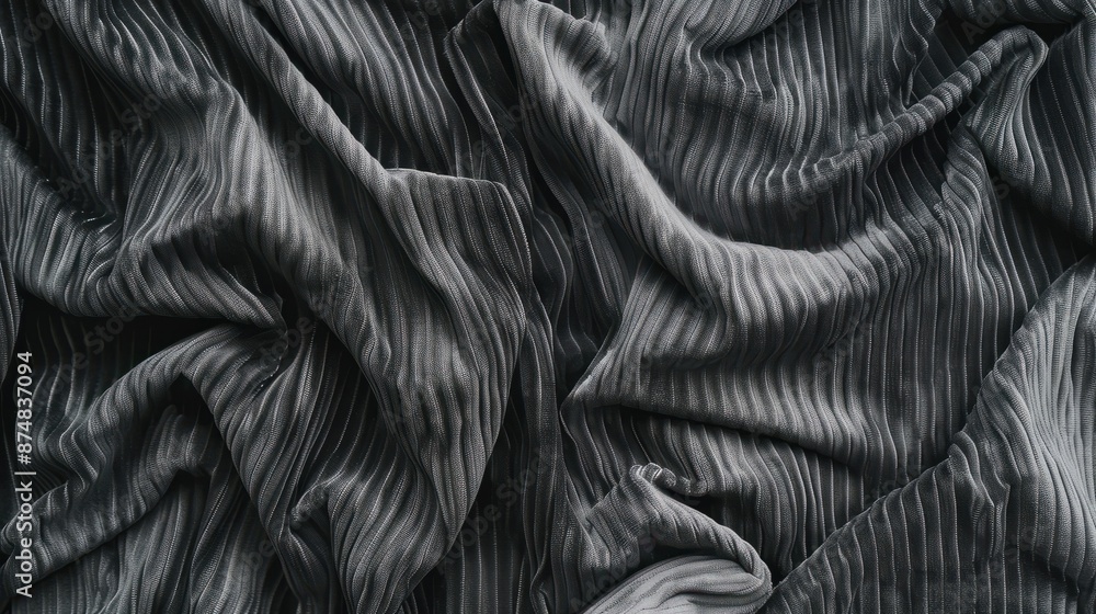 Obraz premium Texture of gray corduroy fabric as a backdrop