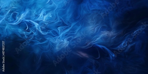Abstract close up smoke and swirls  dark Blue Patterns Background photo