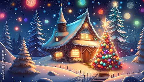 Wallpaper Mural Christmas card for Christmas - old style, background for your wishes ver 2 Torontodigital.ca