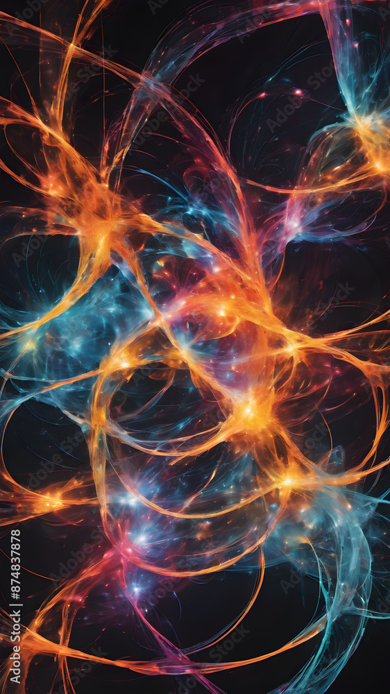 Abstract representations of quantum particles in motion, using light and color to illustrate the strange and fascinating nature of quantum physics. Abstract representations of quantum particles in motion, using light and color to illustrate the strange and fascinating nature of quantum physics.