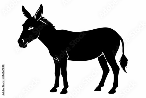 black donkey silhouette vector