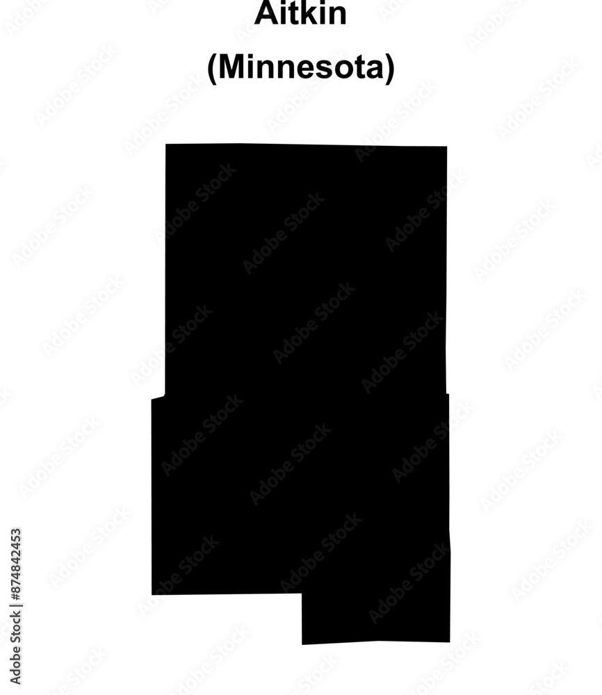 Aitkin County (Minnesota) blank outline map Aitkin County (Minnesota) blank outline map