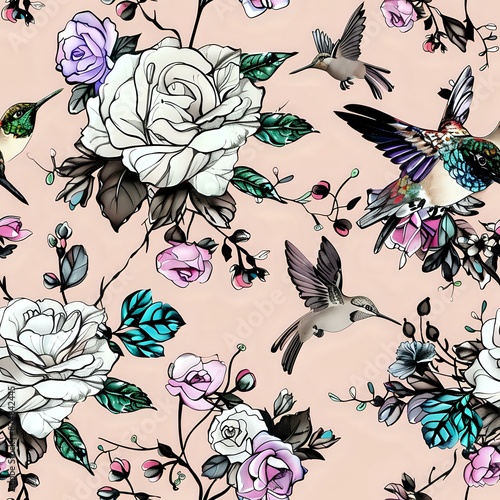 Wallpaper Mural Chic Floral Wallpaper with Geometric Accents for Modern Appeal Torontodigital.ca