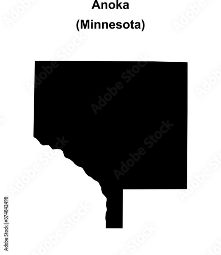 Anoka County (Minnesota) blank outline map