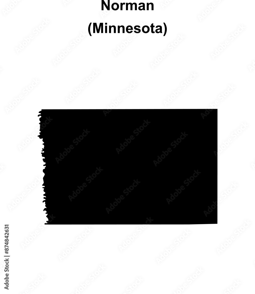 Norman County (Minnesota) blank outline map Norman County (Minnesota) blank outline map