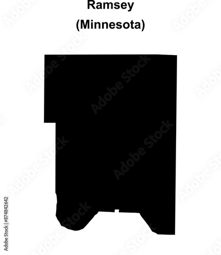 Ramsey County (Minnesota) blank outline map