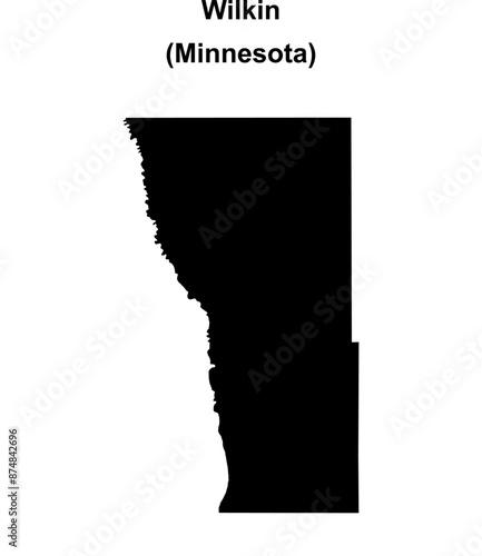 Wilkin County (Minnesota) blank outline map photo