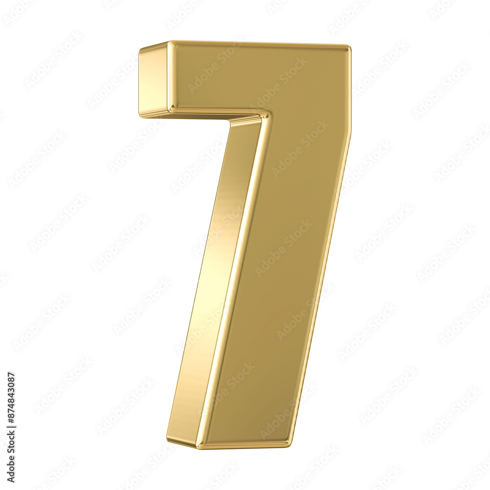 Gold 3D Number 7 Gold 3D Number 7