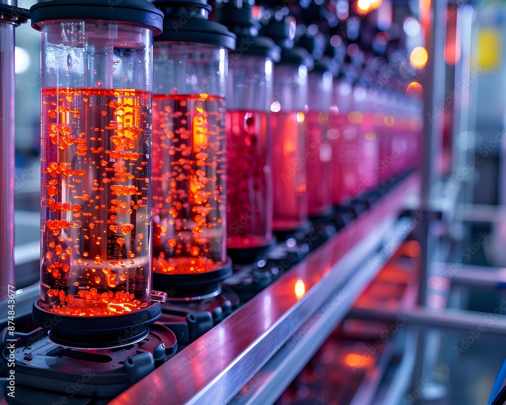 Detailed View of a Bioreactor with Lab Grown Cells Multiplying Emphasizing the Science Behind Cultured Meat Detailed View of a Bioreactor with Lab Grown Cells Multiplying Emphasizing the Science Behind Cultured Meat