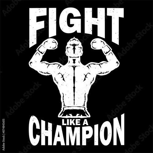 illustration vector Mix Martial Art MMA poster t-shirt design