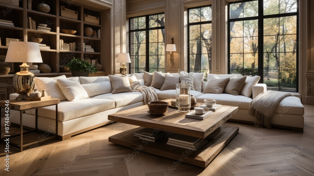 Immaculate living room with polished floors Immaculate living room with polished floors