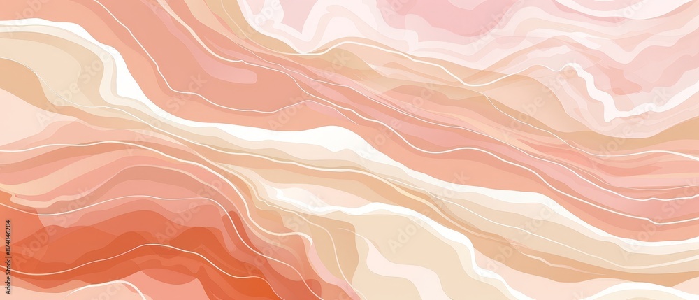 Fototapeta premium Blush quartz wave pattern minimal vector illustrat 179