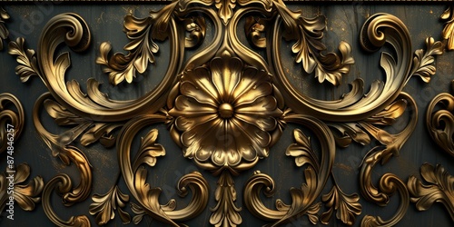 Baroque, Barocco Ornate Marble Ceiling Non-Linear Reformation Design with Intricate Accents Depicting Classic Elegance and Architectural Beauty