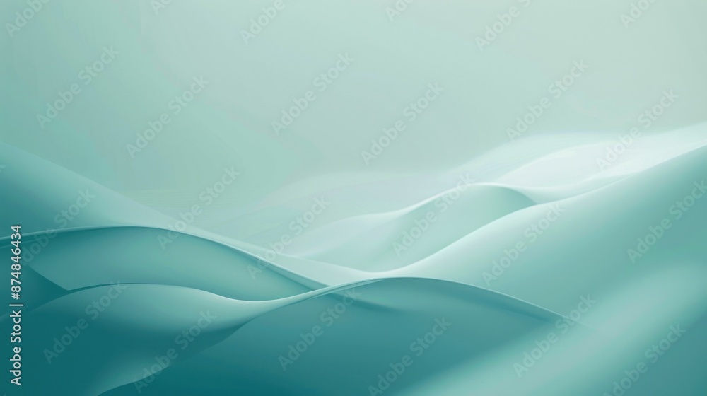 Obraz premium Abstract Teal Waves Background