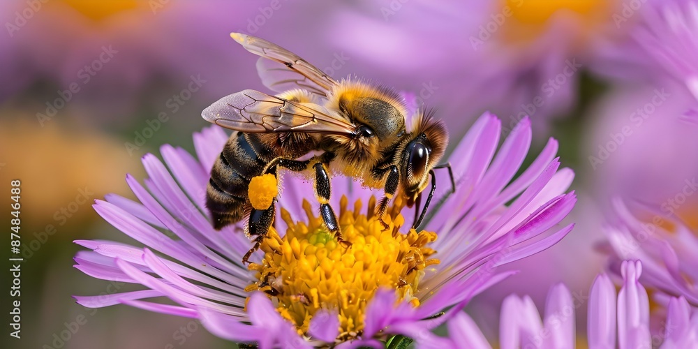 The Crucial Role of Pollinators A Close-up of a Bee Pollinating a Flower. Concept Nature Photography, Insect Photography, Macro Shots, Pollinator Awareness, Floral Ecosystems The Crucial Role of Pollinators A Close-up of a Bee Pollinating a Flower. Concept Nature Photography, Insect Photography, Macro Shots, Pollinator Awareness, Floral Ecosystems