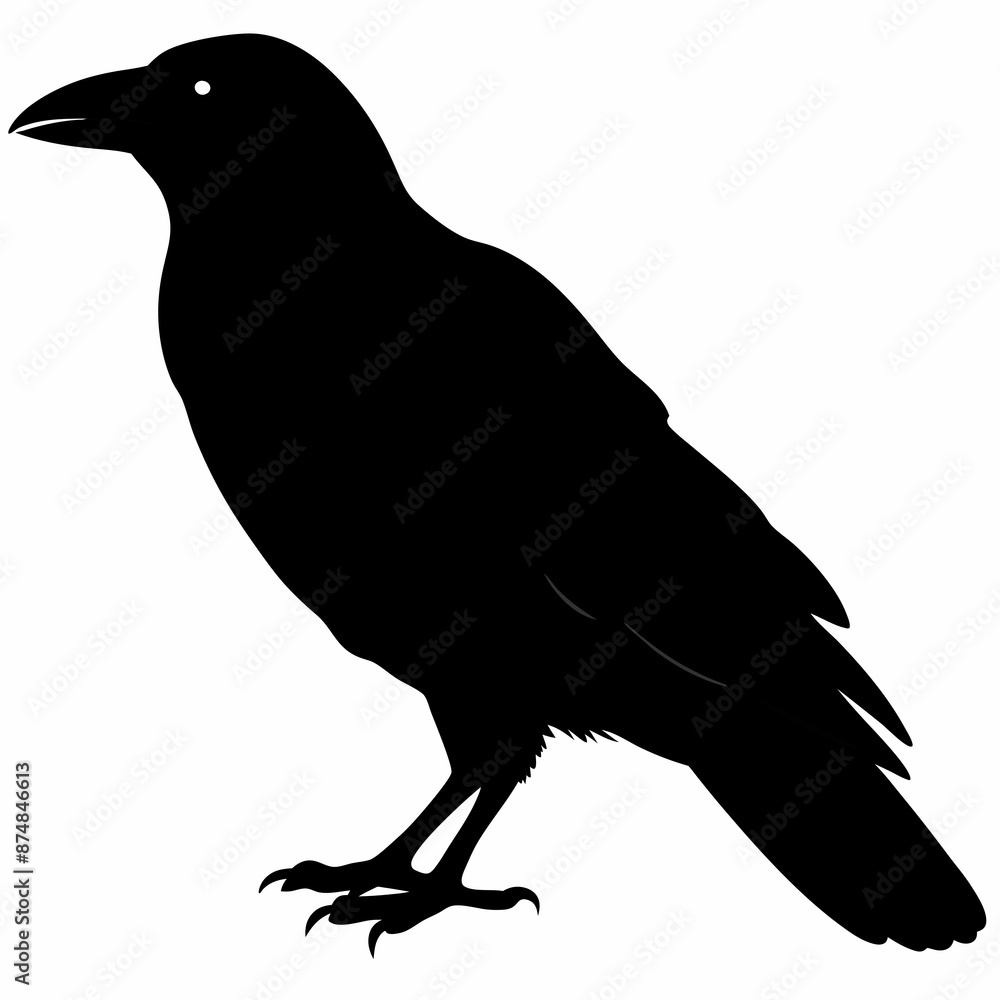 Fototapeta premium Crow vector illustration, bird isolated on white,Crow silhouette, eagle vector art