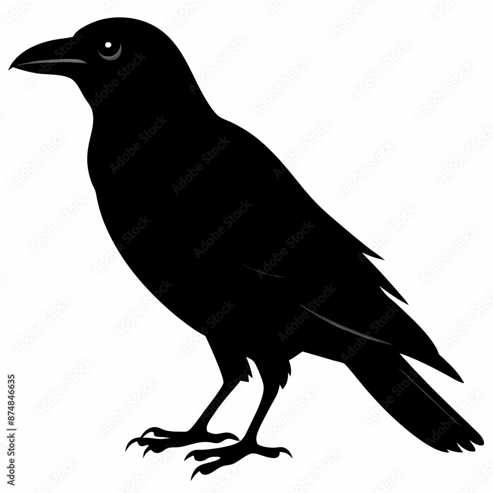 Crow vector illustration, bird isolated on white,Crow silhouette, eagle vector art Crow vector illustration, bird isolated on white,Crow silhouette, eagle vector art
