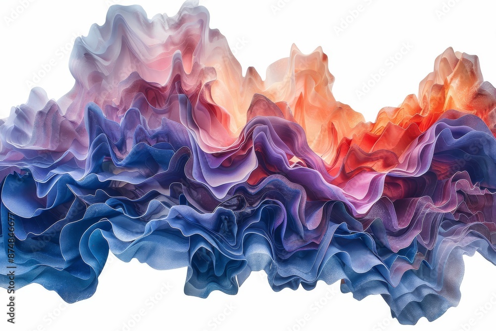 Creative 3D abstract wavy sculpture with colorful gradients, capturing motion and elegance in a modern visual. Creative 3D abstract wavy sculpture with colorful gradients, capturing motion and elegance in a modern visual.