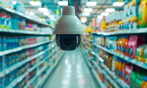 Security Camera in a Supermarket Aisle