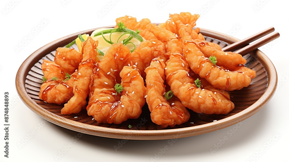 Tempura. Fried shrimps japanese on white background Tempura. Fried shrimps japanese on white background