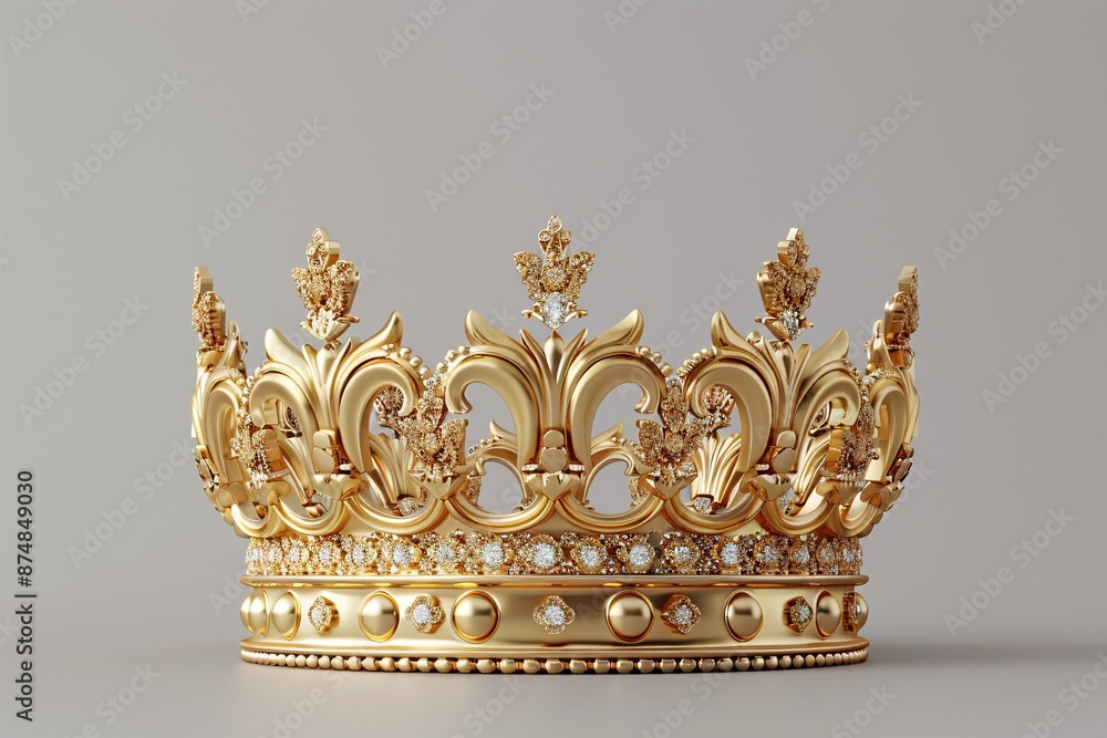Golden regal crown in 3d. Golden regal crown in 3d.
