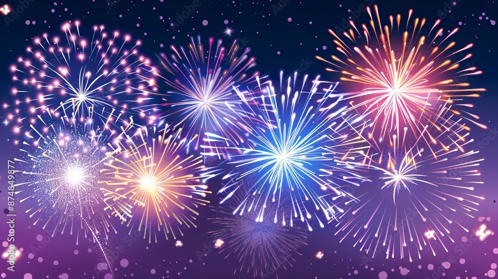 A depiction of pyrotechnics in sentimental and soothing hues. A depiction of pyrotechnics in sentimental and soothing hues.