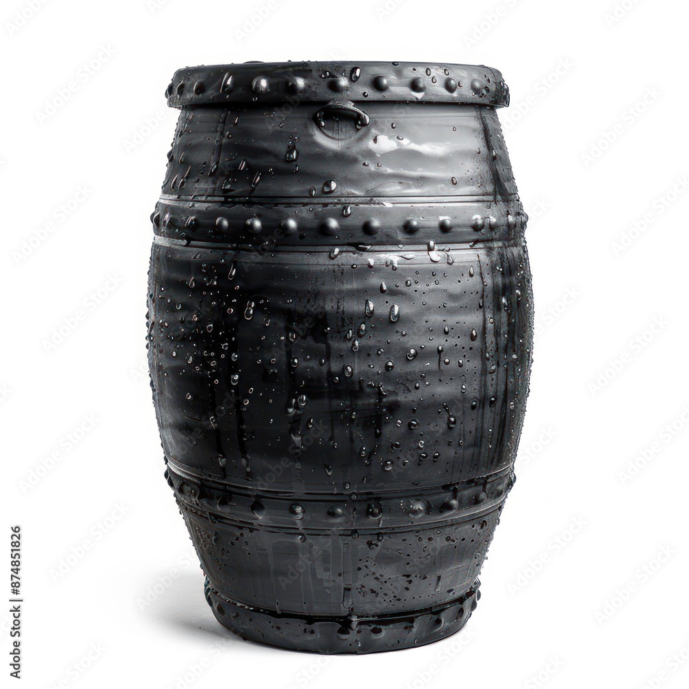 Black Ceramic Barrel with Water Drops Black Ceramic Barrel with Water Drops