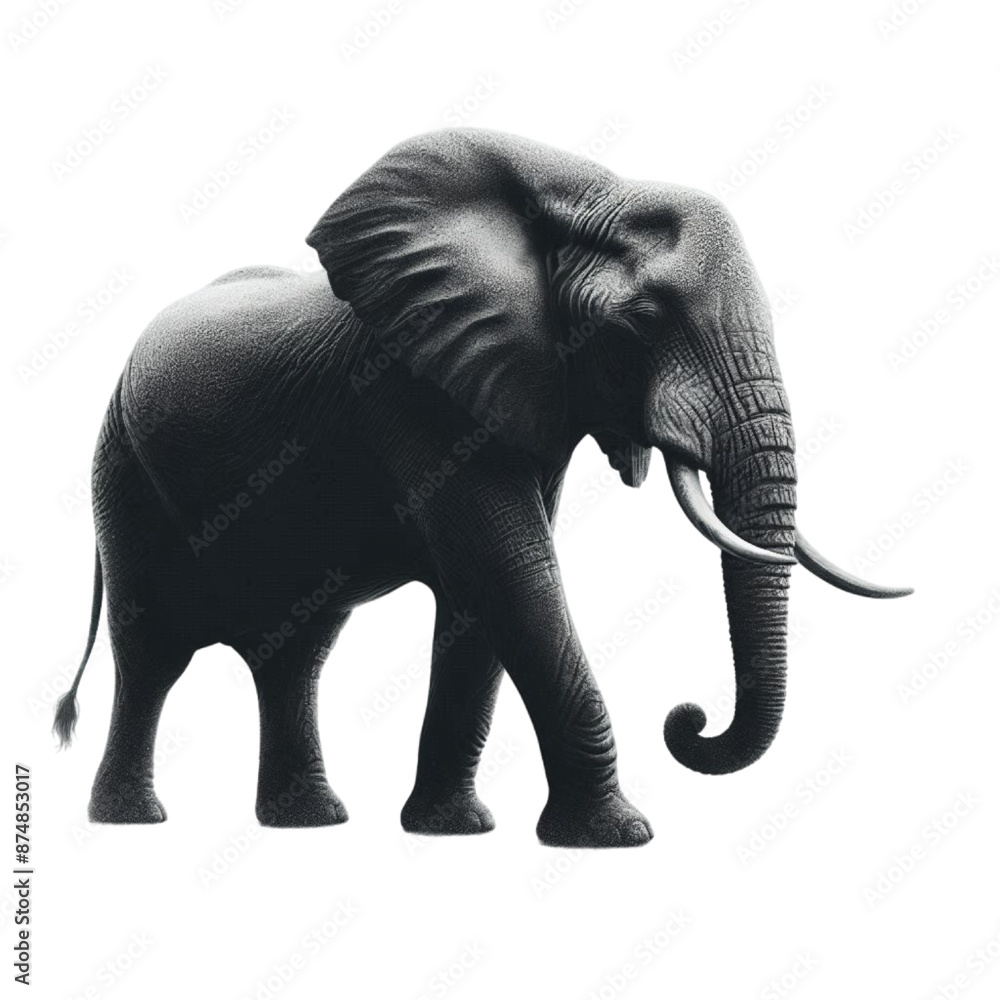 Fototapeta premium A realistic elephant silhouette