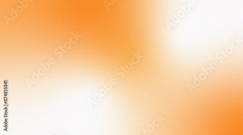 Abstract background of smooth transition from orange to white with a subtle noise grain texture