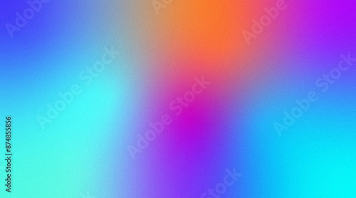 Abstract colorful background featuring a grainy gradient blending blue, purple, and orange photo