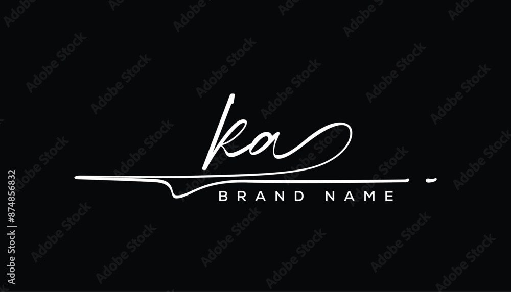 KA letter beauty handwriting vector logo. KA letter beauty handwriting vector logo.